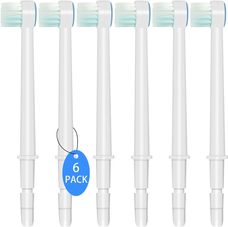 Hwxtoxy Replacement Tips for Waterpik Aquarius Water Flosser Waterpik Toothbrush Replacement Heads Toothbrush and Oral Irrigators (6 Brush Head Tips) - Image 1